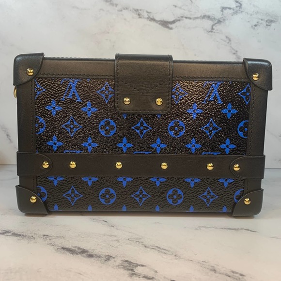 Louis Vuitton Petite Malle Trunk Crossbody shoulder bag Blue/Black Monogram LV - Picture 5 of 15